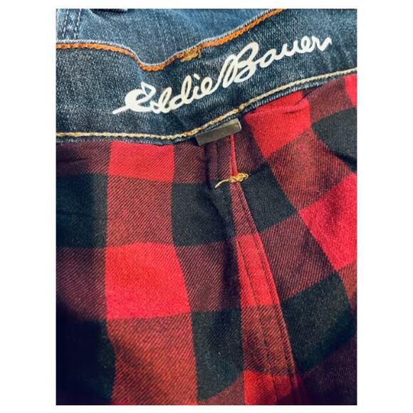 Eddie Bauer Men's Blue Jeans Red Flannel Lined Straight Fit 40 x 34 NEW no tags - Picture 7 of 7